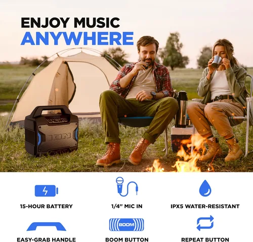 Vista 4 de ION Tailgater Boom 60W Portable Bluetooth Outdoor Speaker