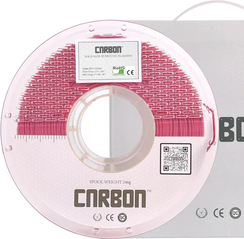 Vista 12 de Filamento para impresora 3D PETG de grado alimentario certificado - CARBON de Comfy Materials - Aprobado por la FDA, seguro para alimentos, probado