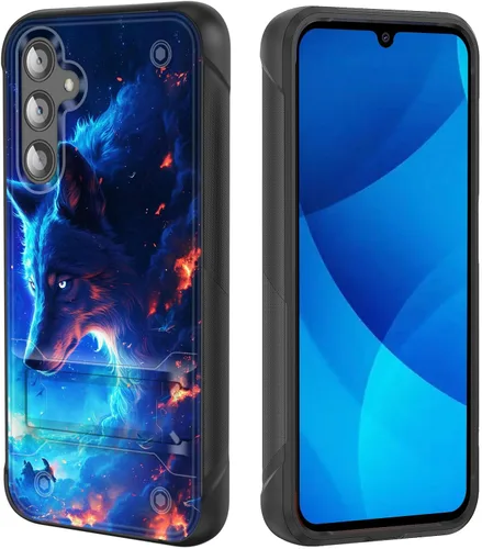 Vista 33 de Funda para Galaxy S25, de doble capa, resistente, a prueba de golpes, con soporte, funda protectora militar a prueba de caídas para Samsung Galaxy