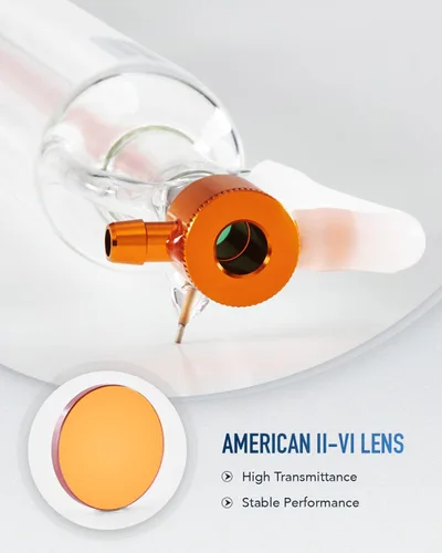 Vista 4 de OMTech Tubo láser de CO2 de 50 W para grabador láser y máquina cortadora, tubo cortador láser de 33.465 in y 1.969 in de diámetro con vidrio