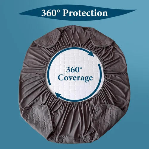 Vista 6 de Protector de colchón impermeable sin ruido, funda de colchón de cama tamaño King con bolsillo profundo de 6 a 18 pulgadas de profundidad, suave