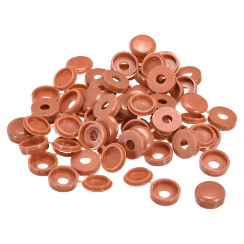 Vista 9 de uxcell 100 tapas de rosca con bisagras de 0.118 pulgadas (0.118 in), cubiertas de plástico para tornillos plegables para arandela, cubierta