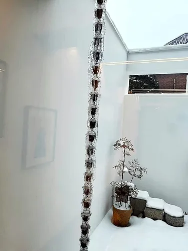 Vista 6 de Rain Chains Aluminum Rain Chain for Heavy Rain, Decorative Chimes & Rain Catcher Cups(100cm/3.3ft)