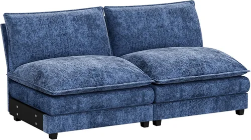 Vista 25 de Homall Sofá Seccional Modular de 80", Sofá Biplaza con Cojín de Doble Capa, Combinación DIY de Chenille Profundo Sofá Nube de 2 Asientos para Sala