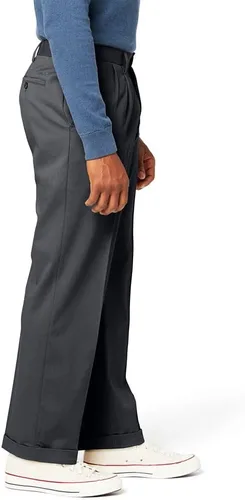Vista 2 de Dockers Pantalones caqui cómodos de ajuste relajado para hombre - Plisados