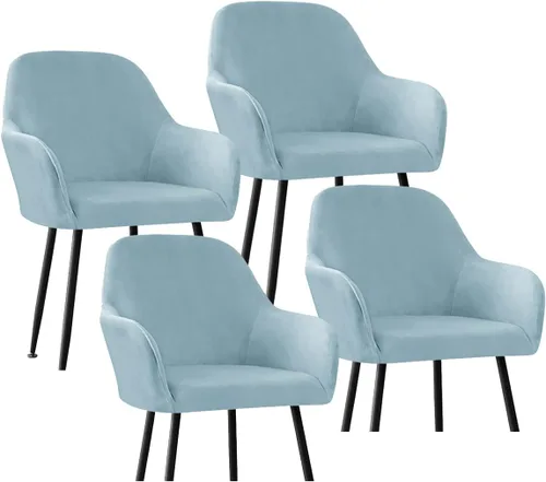 Vista 58 de Fundas protectoras de terciopelo elástico para sillas de comedor con brazos y respaldo curvado pequeño, juego de 6/4/2 para cocina, oficina, hogar