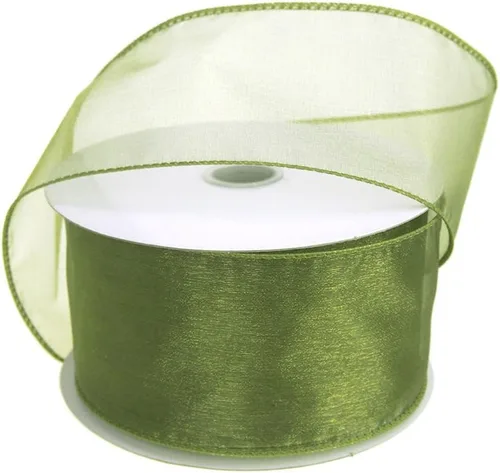 Vista 24 de Homeford Cinta de gasa transparente con borde con alambre, 25 yardas (1-1/2 pulgadas, belleza)