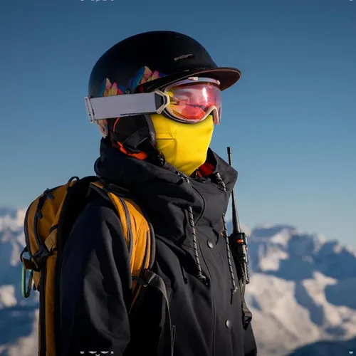 Vista 5 de Achiou - Pasamontañas, máscara facial, para hombres o mujeres, máscara de cara completa con capucha, para nieve, motocicleta, correr, clima frío
