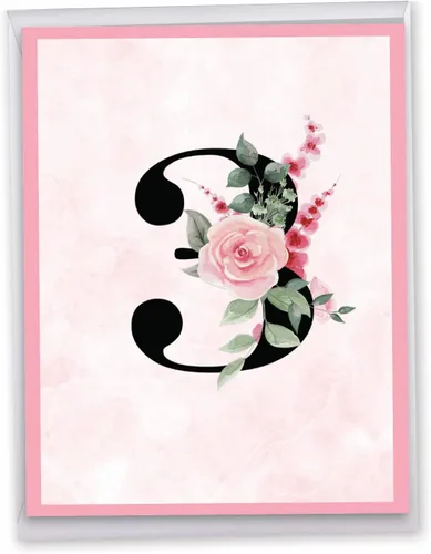 Vista 7 de NobleWorks Tarjeta de felicitación de aniversario Jumbo 3rd Milestone de 8.5 x 11 pulgadas con sobre para hombres, mujeres (1 unidad) Floral Couple