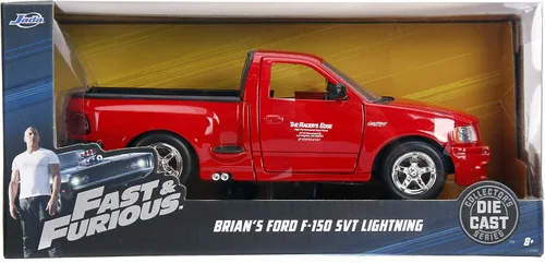 Vista 7 de Jada Toys Fast & Furious 1:24 Brian's Ford F-150 SVT Lightning - Coche fundido a presión, juguetes para niños y adultos, rojo (99574)