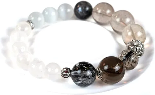 Vista 190 de Precious Gemstone Natural Crystal Healing Bracelet, Rutilated Quartz, Moonstone, Quartz Handmade Original Design Bracelet