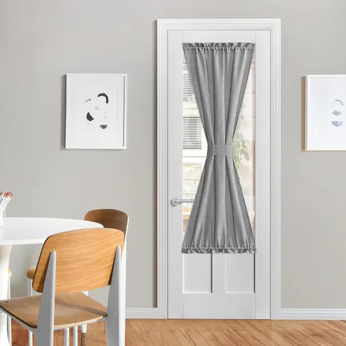 Vista 111 de NICETOWN - Cortinas de luz lateral para puerta de 72 pulgadas de largo para ventanas de lino, cortinas opacas para privacidad con protección contra