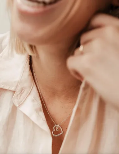 Vista 3 de ITS4YEO 925 Sterling Silver Infinity Heart Pendant Initial Necklaces Silver Necklace Zircon Pendant Necklaces for Women Jewelry Gift for Women Wife