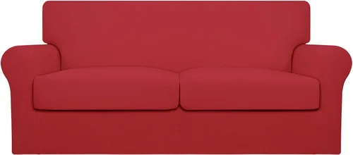 Vista 25 de Easy-Going Funda de sofá suave y elástica de 3 piezas para perros, funda de sofá lavable para sofá de 2 cojines separados, protector elástico