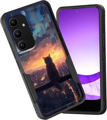 Vista 111 de Funda para Galaxy A15 5G, doble capa híbrida resistente a prueba de golpes, policarbonato duro, silicona suave, TPU, funda protectora para Samsung