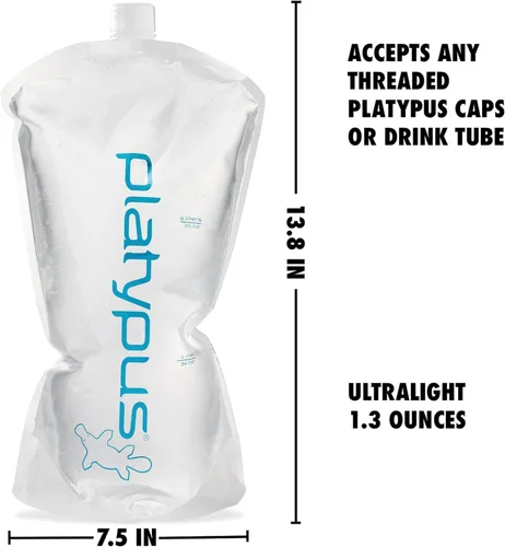 Vista 2 de Platypus - Botella de agua plegable ultraligera de 2 litros para senderismo