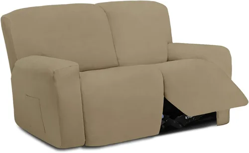 Vista 82 de Easy-Going - Funda elástica de microfibra para sofá reclinable seccional, suave vellón ajustable a tu sofá de 2 cuerpos, lavable, protector