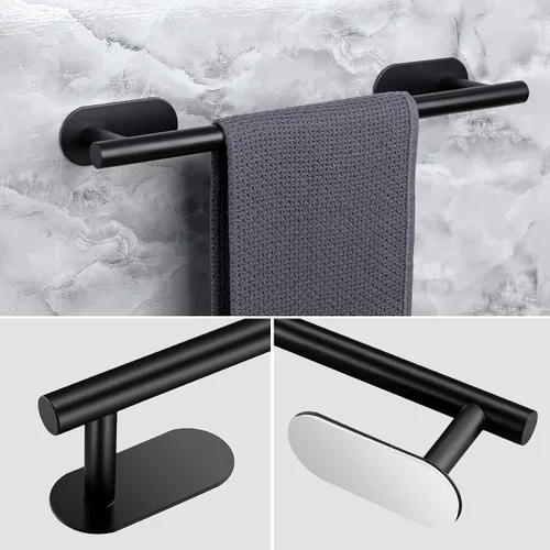 Vista 3 de JiGiU Toallero autoadhesivo para baño, incluye toallero de baño de 16 pulgadas, soporte para papel higiénico, anillo de toalla y 3 paquetes