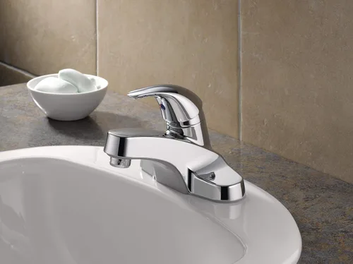 Vista 5 de Grifo de baño Peerless Centerset cromado, grifo para lavabo de baño, mango único, cromado P131LF