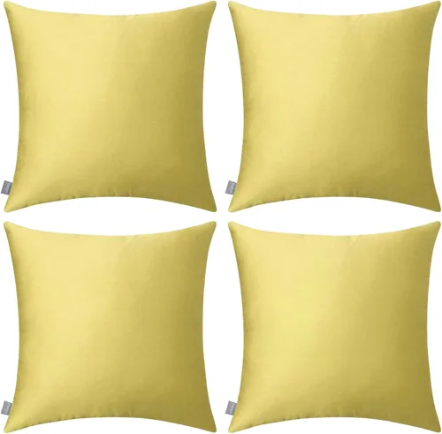 Vista 19 de Thmyo - Paquete de 4 fundas de almohada decorativas de 100 % algodón para lumbar, cómodas, sólidas, para Navidad/Halloween, fundas de cojín Blanco