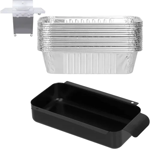 Vista 8 de Taza de grasa universal para parrillas Char-Broil Kenmore al aire libre y otras parrillas similares, taza recogedora de grasa con soporte y paquete