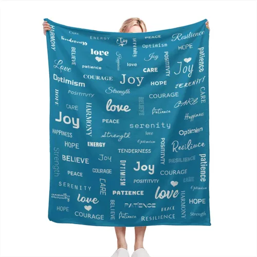 Vista 10 de Manta curativa, manta de regalo para mujeres y hombres, cálido regalo inspirador, manta de forro polar suave con energía positiva, comodidad, amor