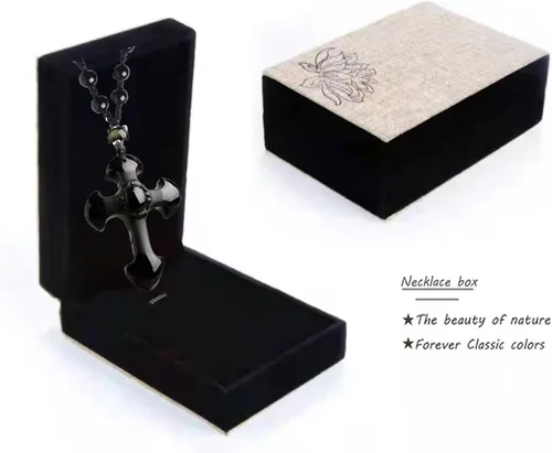 Vista 6 de Collar con dije de cruz de obsidiana negra, cristal curativo de obsidiana natural, piedra de energía, amuleto, para mujeres, hombres, niñas, niños