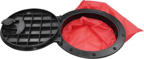 Vista 6 de Escotilla de cubierta negra de 8 pulgadas con bolsa de almacenamiento Kit de placa para kayak, barco, pesca, aparejo