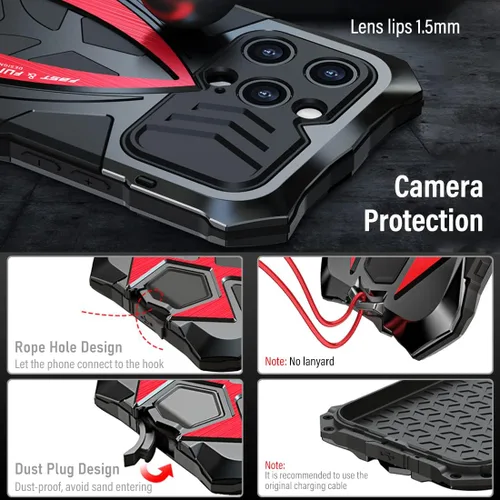 Vista 4 de Armor - Funda de teléfono para iPhone 14 de grado militar, probada en caídas 360°, cubierta de protección de cuerpo completo, resistente híbrido