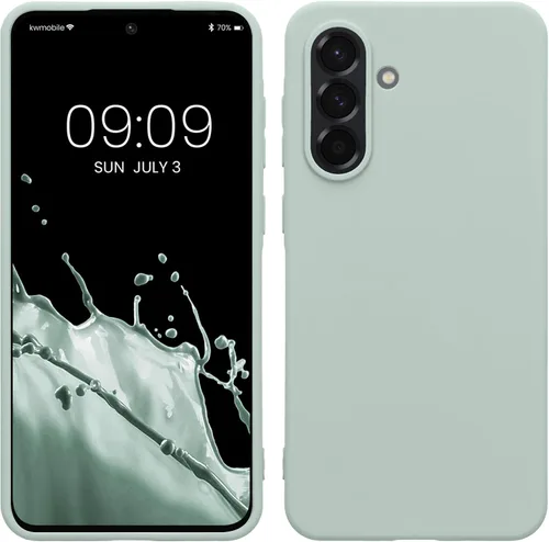 Vista 162 de kwmobile Funda compatible con Samsung Galaxy A12 - Funda protectora de silicona TPU suave y delgada - Azul Báltico