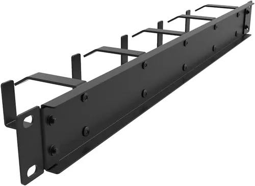 Vista 7 de 19-Inch 1U Metal Horizontal Rackmount 5 D-Rings Cable Manager El administrador vertical del alambre del panel de gestión de cables del estante 1U