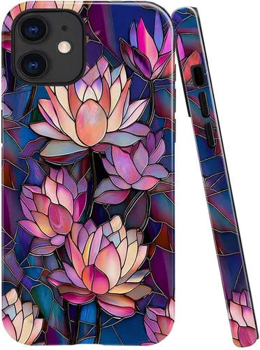 Vista 38 de Funda TnXee Compatible con iPhone 11, Funda Híbrida de 2 Capas de Prevención de Caídas con Arte Floral Colorido para Niñas y Niños