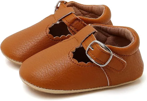 Vista 2 de Mocasines para bebé de princesa brillante Mary Jane vestidos, zapatos de primera calidad, ligeros, suela suave, zapatos para cuna, zapatos para niños