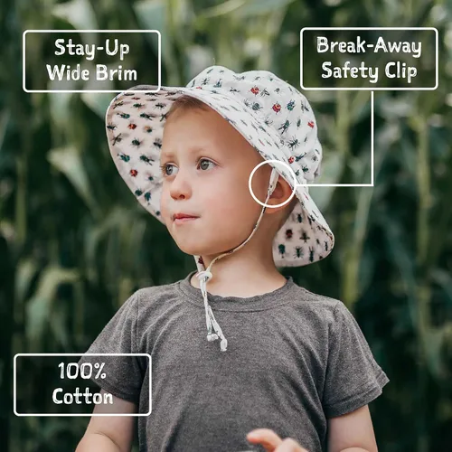 Vista 2 de JAN & JUL 50+ UPF Adjustable Cotton Sun-Hats for Baby Toddler Kids