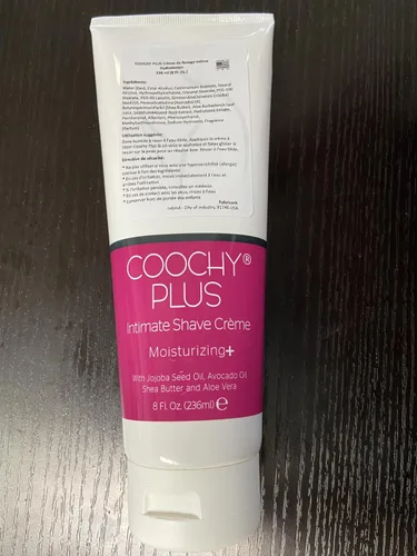 Vista 2 de Crema de afeitar íntima sin erupciones con hidratante más botella para aplicación de 8 oz Made in USA Coochy shaving cream for women with
