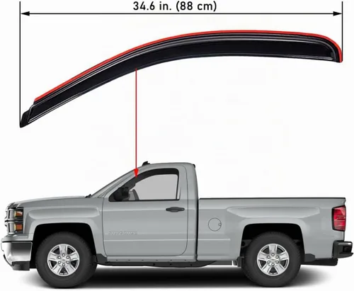 Vista 4 de Lightronic Visera de ventana de ventilación automática extra duradera en el canal, compatible con Chevrolet Silverado 2007-2013 y GMC Sierra 1500