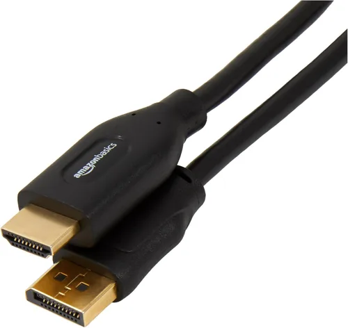 Vista 10 de Amazon Basics Cable DisplayPort a HDMI, unidireccional, chapado en oro, video y audio, 3 pies, negro