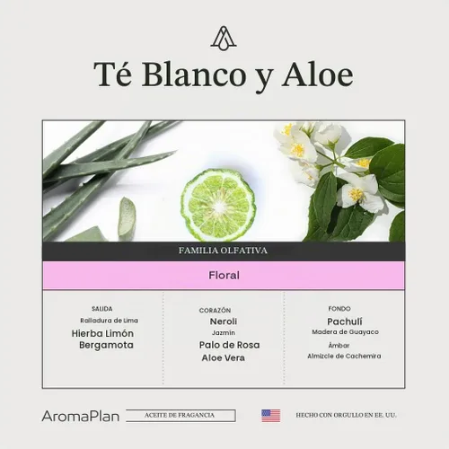 Vista 2 de AromaPlan Aceite difusor de té blanco y aloe para hotel, 100% fragancia, 5.07 onzas líquidas