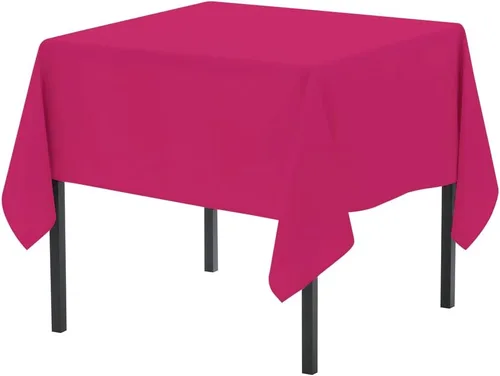 Vista 144 de Pomp - Mantel premium de poliéster con estampado abstracto de 52 x 52 pulgadas cuadradas Tela de fácil cuidado, resistente a arrugas y manchas