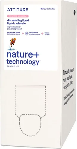 Vista 17 de ATTITUDE Jabón para platos, verificado por EWG, líquido para lavar platos a base de plantas y vegano, derivado de forma natural, ralladura