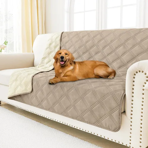 Vista 140 de Smiry Funda impermeable para cama de perro, manta reversible para mascotas para sofá Manta suave lavable para perro, funda a prueba de fugas