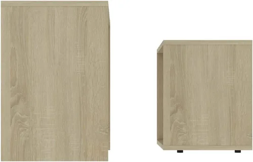 Vista 5 de Mesa auxiliar, mesa de centro cuadrada adecuada para sala de estar, oficina, balcón, estudio, juego de sala de estar familiar, roble Sonoma de 18.9