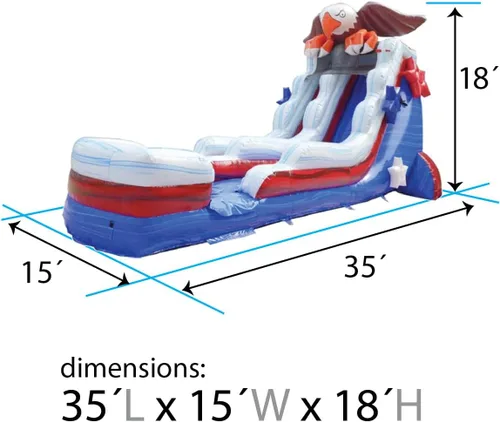 Vista 7 de TentandTable Tobogán acuático inflable para niños y adultos, diversión acuática gigante de grado comercial, incluye soplador de aire eléctrico, 35