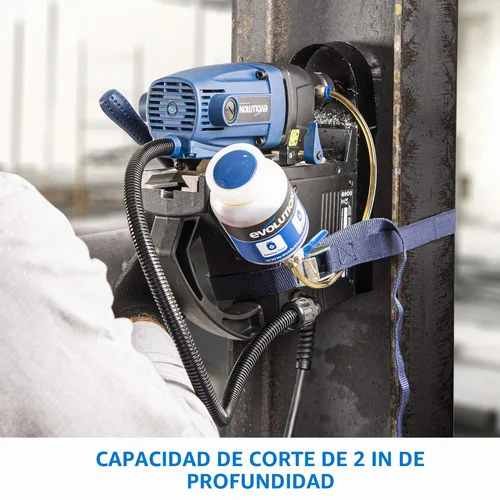 Vista 3 de Evolution Taladro magnético industrial resistente de 1-1/8 pulgadas con funda de transporte – S28MAG