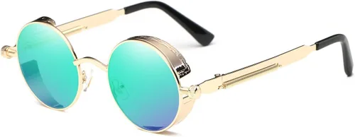 Vista 89 de Dollger Gafas de sol vintage Steampunk Retro Metal Round Circle Frame