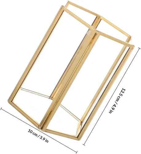 Vista 2 de ARTIBETTER Soporte para brochas de maquillaje de cristal, organizador de cosméticos de acrílico para almacenamiento de tocador, organizador