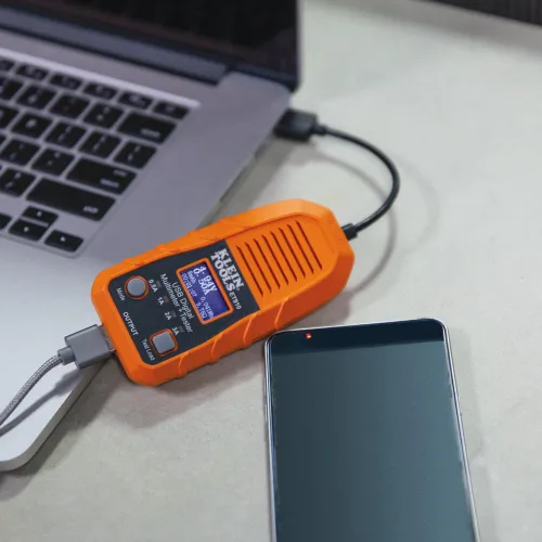Vista 5 de Klein Tools ET910 Medidor y Probador de Potencia USB, Multímetro Digital USB-A para Voltaje, Corriente, Capacidad, Energía, Resistencia, Máxima