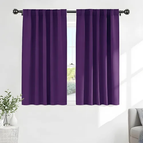 Vista 115 de PONY DANCE Cortinas cortas con aislamiento térmico para ventana pequeña, para guardería, baño, cocina, lavandería, caravana, sótano, 29 pulgadas