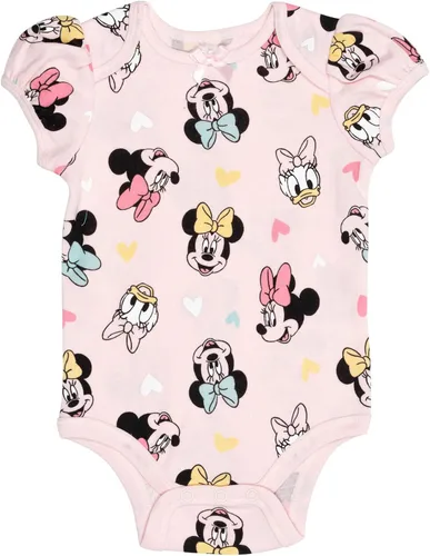 Vista 6 de Disney Minnie Mouse Mickey Donald Duck Baby Girls 5 Pack Bodysuits Newborn to Infant