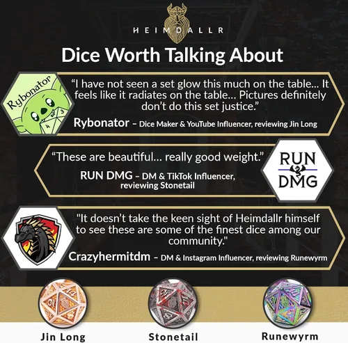 Vista 2 de HEIMDALLR Juego de dados de metal DND, 7 piezas, juego de dados de metal indestructibles con bolsa de dados; juego de dados D&D